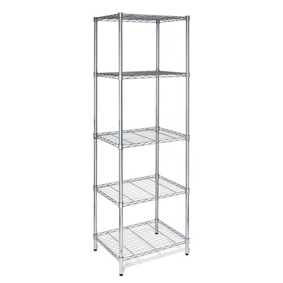 Honey-Can-Do 5-Tier Shelving Unit, 24W, Chrome (SHF-01054)