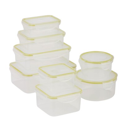 Honey-Can-Do Snap Lock 16-Piece Set, Clear (KCH-03828)