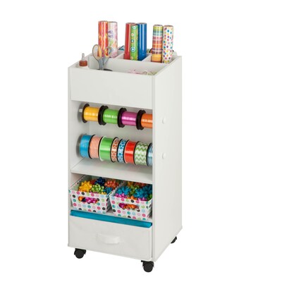 Honey Can Do craft storage with fabric bin, white ( CRT-06342 )