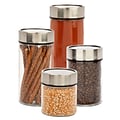 Honey Can Do 4 Pcs Glass Canister Set with Date Dial Lid, black/clear ( KCH-06481 )