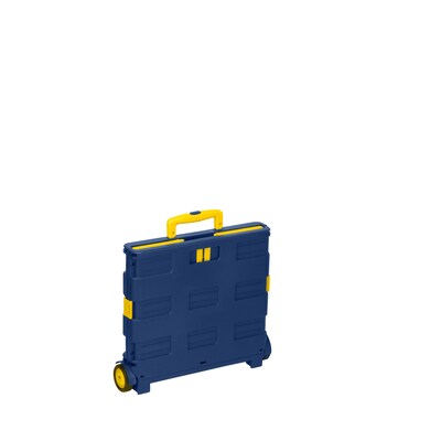 Honey Can Do Foldable Rolling Cart, Blue/Yellow (CRT-03622)