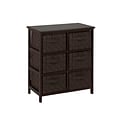Honey Can Do Woven Strap 6 Drawer Chest with Wooden Frame, Espresso Black (TBL-03759)