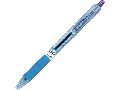 Pilot B2P Bottle 2 Pen Retractable Ballpoint Pens, Medium Point, Purple Ink, Dozen (34821)