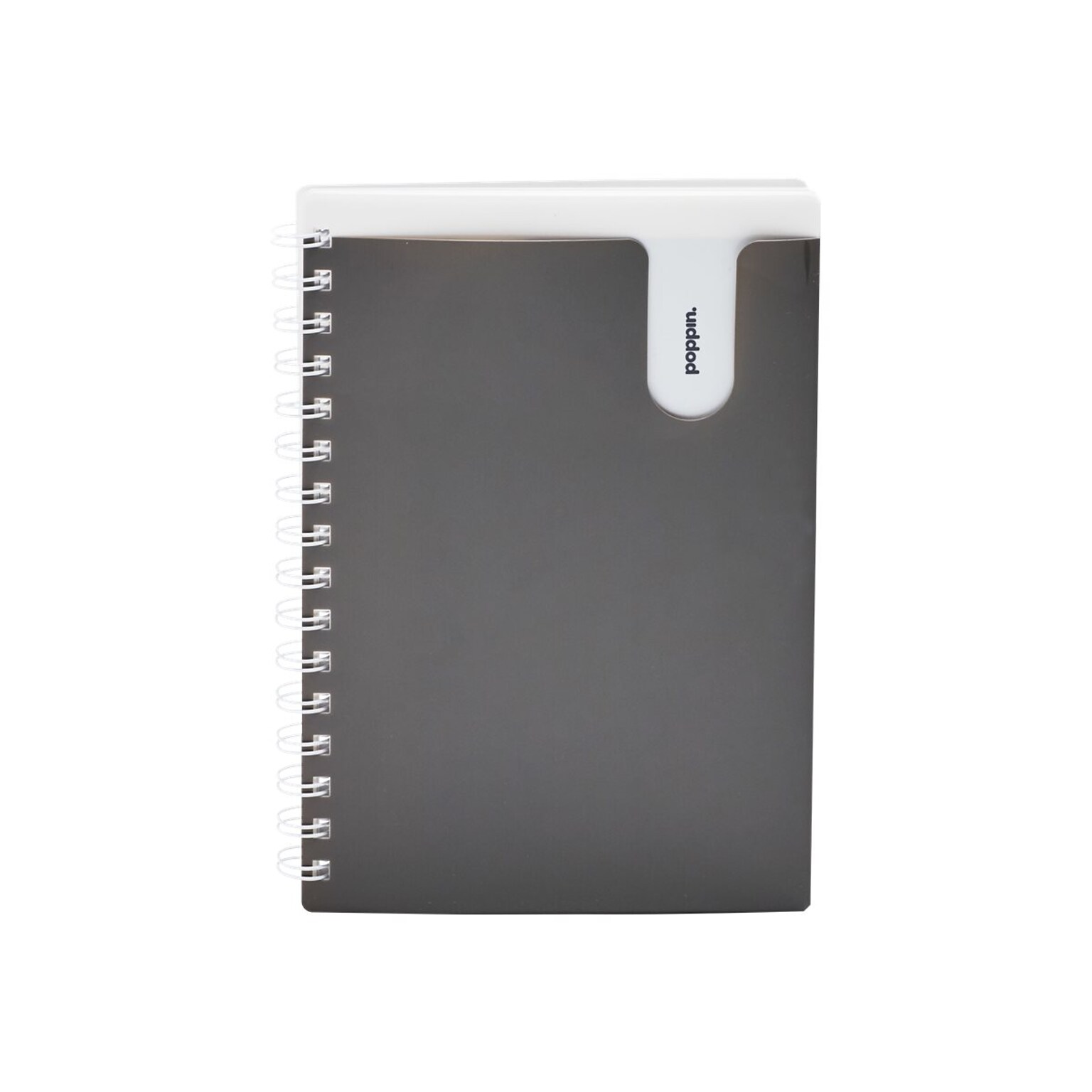 Poppin Pocket Notebook, 8.5 x 6, College Ruled, 80 Sheets, Dark Gray (104436)