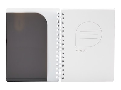 Poppin Pocket Notebook, 8.5" x 6", College Ruled, 80 Sheets, Dark Gray (104436)