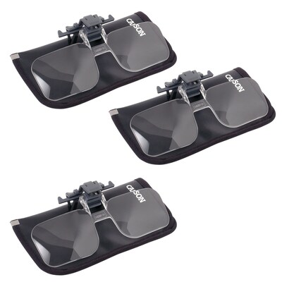 Carson 1.5x Clip-on, Flip-up Magnifying Lenses For Eyeglasses, 3-Pack (818549020140)