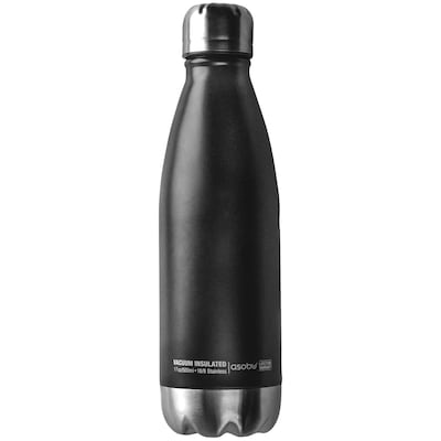 Asobu Sbv17bksil 17-ounce Central Park Water Bottle (black/silver)