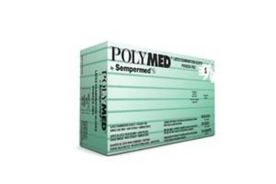 SemperMed Polymed Powder Free Natural White Latex Gloves, Small, 100/Box (102798BX)