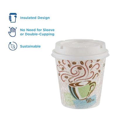 Comfy Package [100 Sets - 12 oz. Disposable Coffee Cups with Lids, Sleeves,  Stirrers - To Go Paper Hot Cups