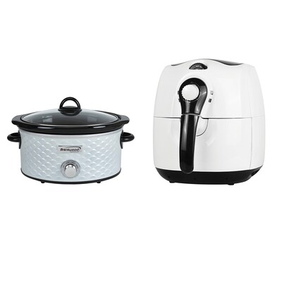 Brentwood Appliances Sc-140w 4.5 qt. White Scallop Pattern Slow Cooker