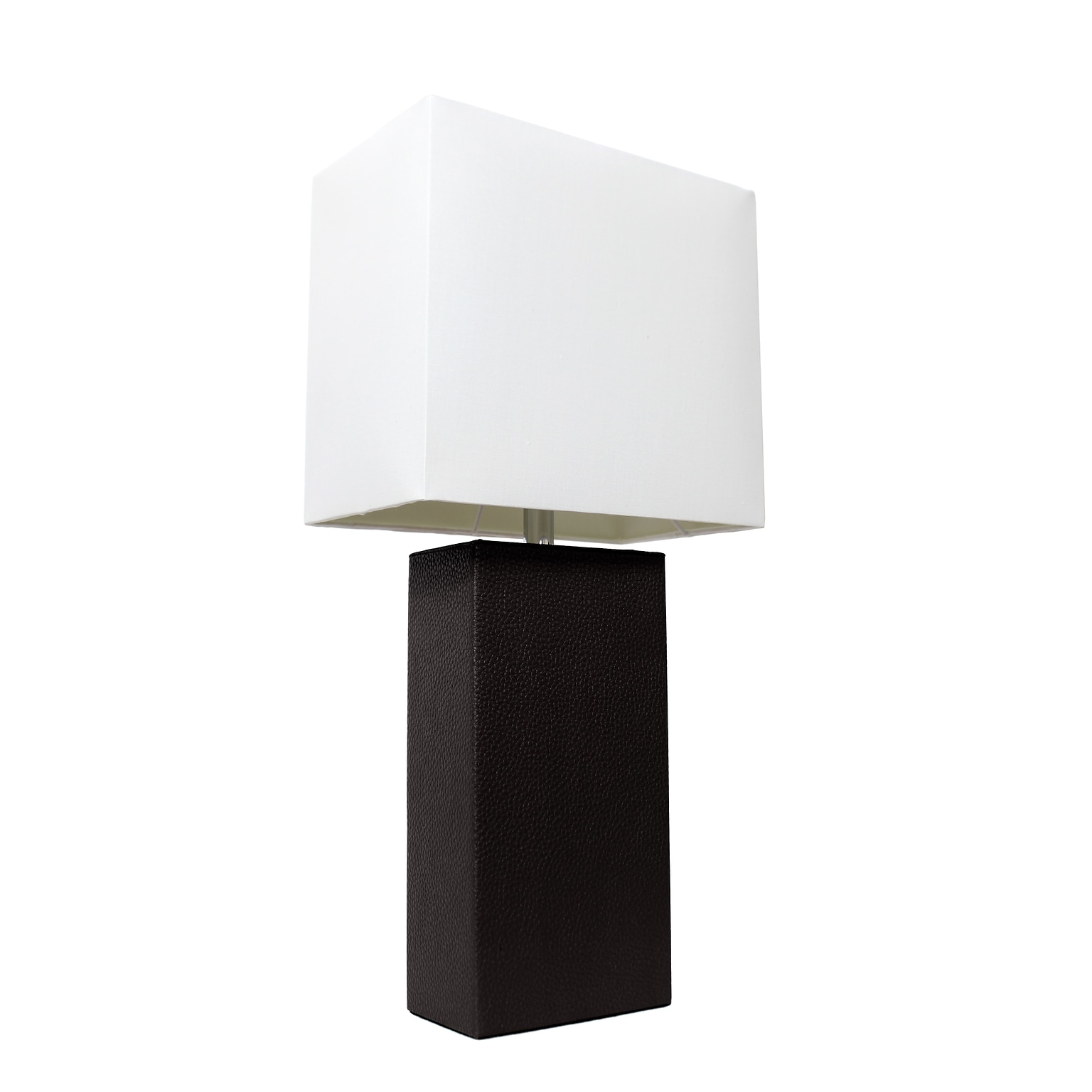 Elegant Designs Incandescent Leather Table Lamp, Black (LT1025-BLK)