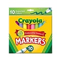 Crayola Markers, Broad Tip, Assorted, 10/Pack (58-7725)