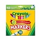 Crayola Markers, Broad Tip, Assorted, 10/Pack (58-7725)