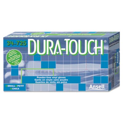 Ansell Pro Dura-Touch Clear Vinyl Gloves, Small, 100/Box (ANS34725S)