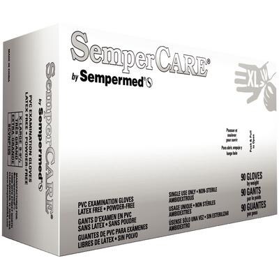 Sempermed SemperCare Latex Free Cream Vinyl Exam Gloves, 900/Carton (SCVNP105)
