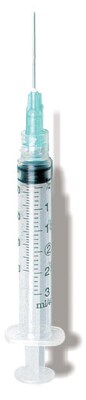 Syringe & Needle, Luer Slip, 3cc, Low Dead Space Plunger, 23G x 1, 1000/Case