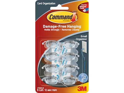Command Plastic Cable Clips, Clear (17302CLR)