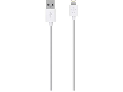 Belkin MIXIT Lightning USB Cable for iPhone/iPad/iPod Touch, White (F8J023BT3M-WHT)