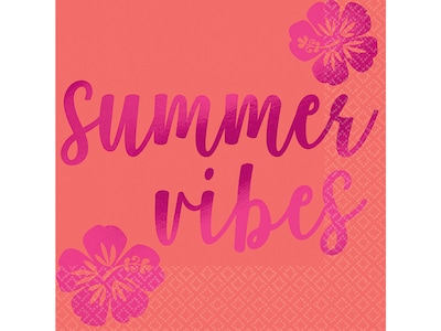 Amscan Summer Vibes Napkin, 2-Ply, Multicolor, 64/Pack (50777705)