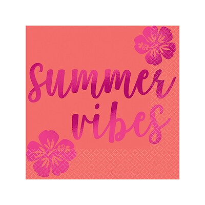 Amscan Summer Vibes Napkin, 2-Ply, Multicolor, 64/Pack (50777705)