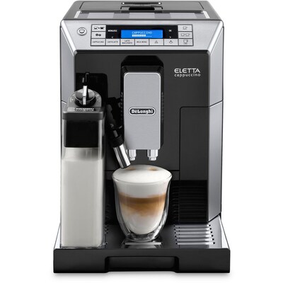 DeLonghi Eletta Cappuccino Plumbed Single Serve Coffee Maker, Black/Chrome (ECAM 45.760.B)