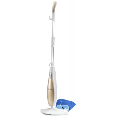 Salav Performance Series LED Steam Mop plus 2 Extra Mop Pads, White/Gold