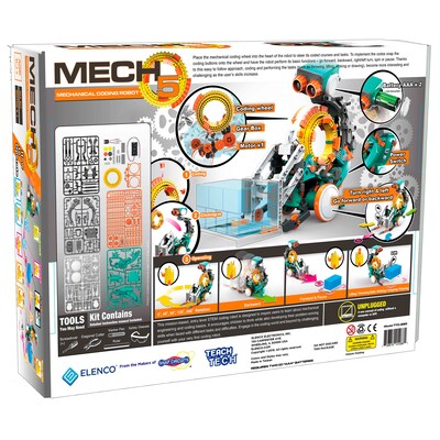 Elenco® Teach Tech Mech-5 Mechanical Coding Robot, 220 Pieces (EE-TTC895)