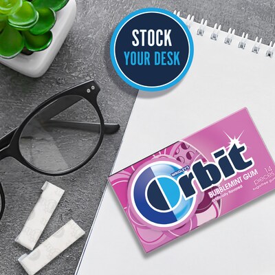 Orbit Sugar Free Gum, Bubblemint, 12/Box (WMW21489)