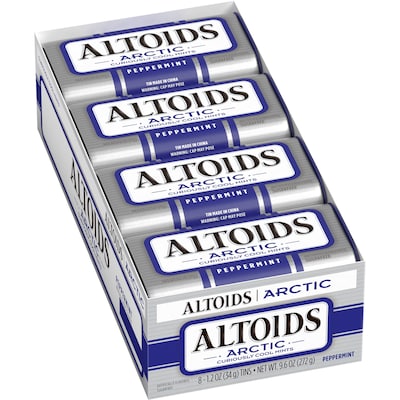 Altoids Sugar Free Peppermint Mints, 9.6 oz., 8 Pieces/Pack, 8/Box (209-00488)