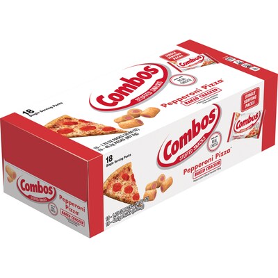 Combos Pepperoni Pizza Cracker Baked Snacks 1.8oz Bag, 18/Pack (209-00410)