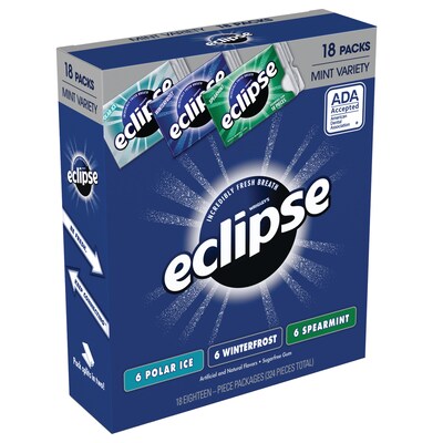 Eclipse Mint Gum Sugar Free Variety Pack, 18 Count (220-00566)