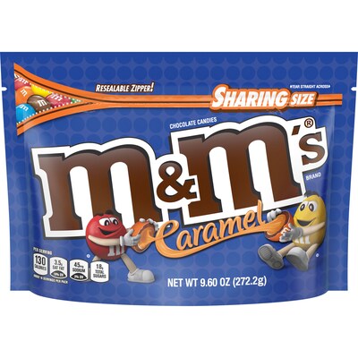 M&M'S Caramel Chocolate Candy Sharing Size Candy Bag, 9.6 oz (MMM50887)