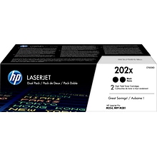 HP 202X Black High Yield Toner Cartridge, 2/Pack (CF500XD), print up to 3200 pages