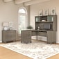 Bush Furniture Somerset 60"W L Shaped Desk with Hutch and Lateral File Cabinet, Ash Gray (SET008AG)