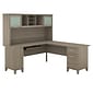 Bush Furniture Somerset 72"W L Shaped Desk with Hutch, Ash Gray (SET001AG)