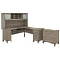 Bush Furniture Somerset 72W L Shaped Desk with Hutch and Lateral File Cabinet, Ash Gray (SET009AG)