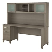 Bush Furniture Somerset 72W Office Desk with Drawers and Hutch, Ash Gray (SET018AG)