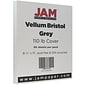 JAM Paper® Vellum Bristol 110lb Index Colored Cardstock, 8.5 x 11 Coverstock, Grey, 50 Sheets/Pack (16932846)