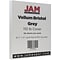 JAM Paper® Vellum Bristol 110lb Index Colored Cardstock, 8.5 x 11 Coverstock, Grey, 50 Sheets/Pack (