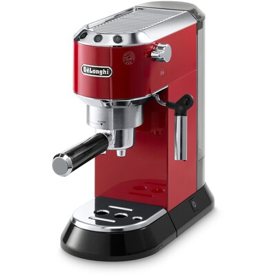 DeLonghi Dedica 15-Bar Pump Espresso Machine with Cappuccino System in Red