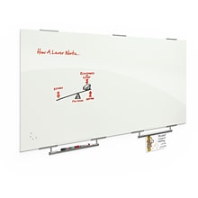 Best-Rite Visionary Magnetic Glass Dry Erase Whiteboard with Exo Tray System, 47.24 x 94.49, White