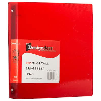 JAM Paper Designders 1 3-Ring Flexible Poly Binders, Red (751T1RE)