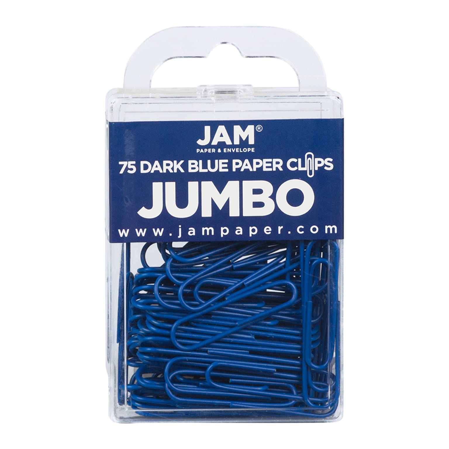 JAM Paper Jumbo Paper Clips, Dark Blue, 75/Pack (42186869)