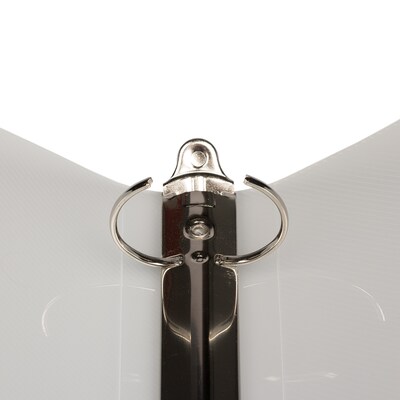 JAM Paper 1 1/2" 3-Ring Flexible Poly Binders, Clear Glass Twill (762T15CL)