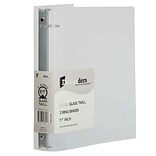 JAM Paper Designders 1 1/2 3-Ring Flexible Poly Binder, Clear Glass Twill (762T15CL)