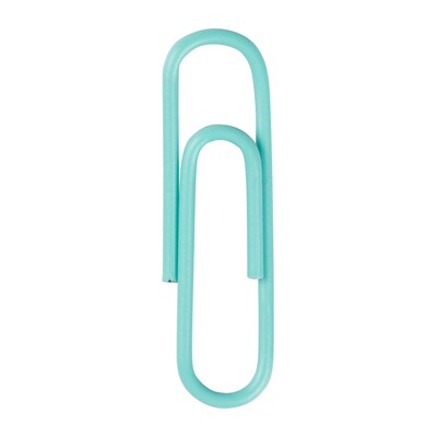 JAM Paper Small Paper Clips, Teal, 100/pack (21832064)