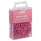 JAM Paper Small Paper Clips, Pink, 100/Pack (42186872)