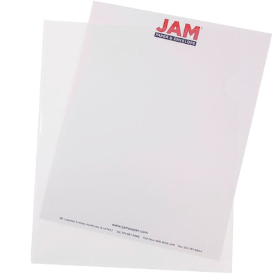 JAM Paper® Heavyweight Plastic Sleeves, 9 x 12, Clear, 12/Pack (2226316988)