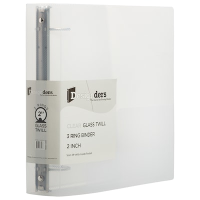 JAM Paper Designders 2 3-Ring Flexible Poly Binders, Clear (820T2CL)