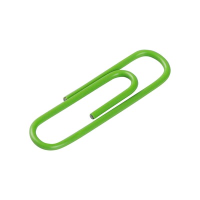 JAM Paper Small Paper Clips, Lime Green, 100/Pack (2183624)